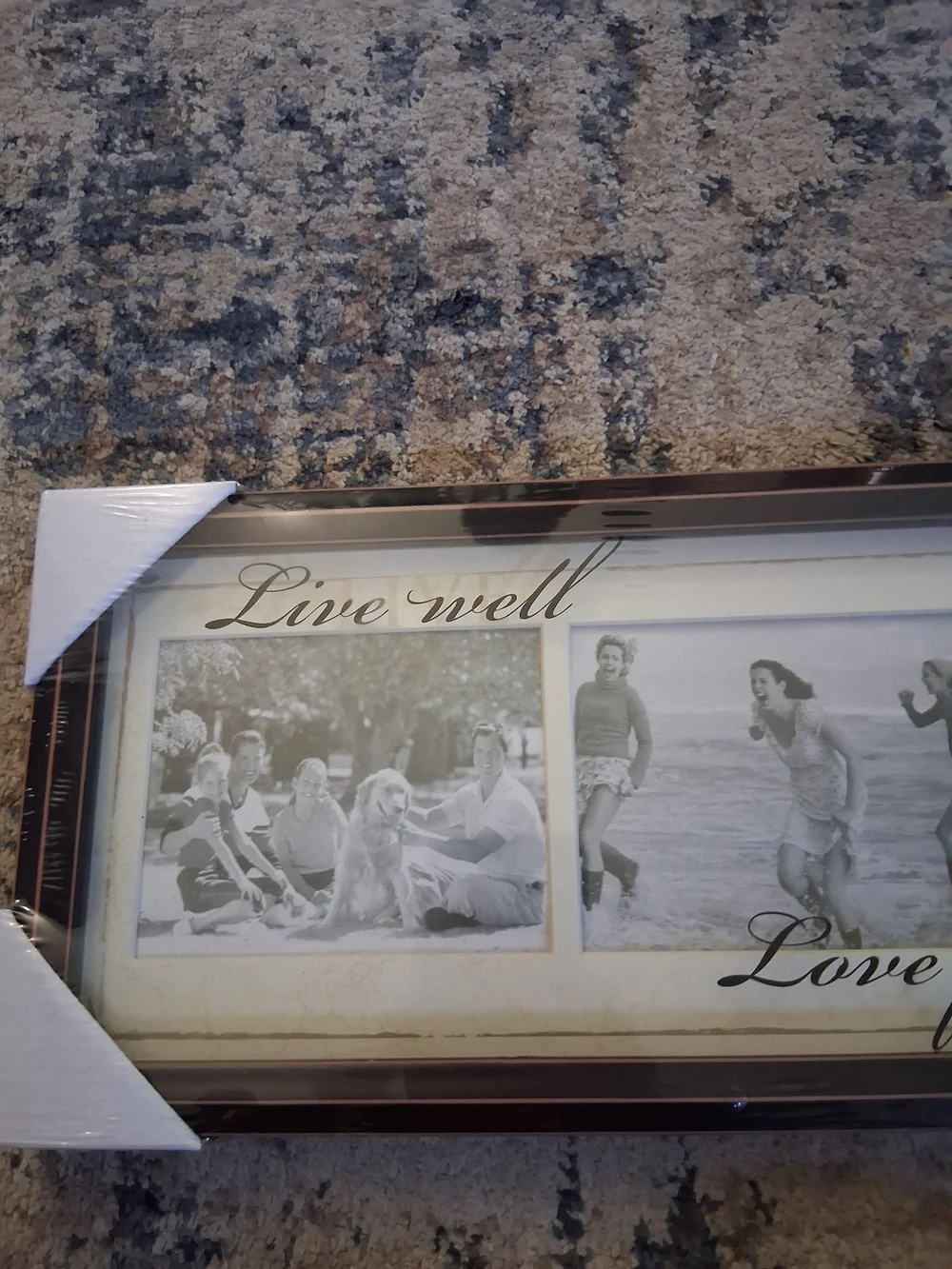 Live Well Laugh Often Love Freely Multi-Opening Picture Frame - Brown
